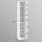 HOMCOM Tall Bathroom Storage Cabinet with Three Adjustable Shelves - White-Suitable for use in bathrooms, or hallways