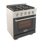Kucht 30" KFX-X Series Pro Style Natural Gas Range - Stainless Steel/Cement Gray-Rocket power burner 21 000 btu for rapid searing