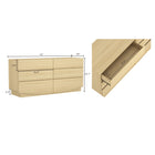 Manhattan Comfort Ardea 72" Contemporary 6-Drawer Double Dresser - Natural Oak-Six Storage Drawers: Offers generous space to keep clothing and everyday essentials neatly organized