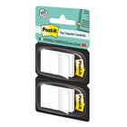 Post-it 1" x 1.7" Flags - White - 50 Flags/Dispenser - 2 Dispensers/Pack-50 flags per dispenser, 2 Dispenser per Pack