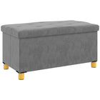 HOMCOM Velvet Upholstered Foldable Ottoman Footrest - Grey-Chic velvet surface with elegant tufting adds a stylish touch to any room;