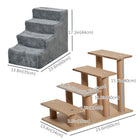 PawHut 4-Step Pet Stairs - Light Grey-Four-level design makes it sturdy and durable 