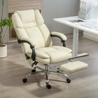 Vinsetto Executive Massage Office Chair - White-Curved backrest and thick padded seat provide extra support