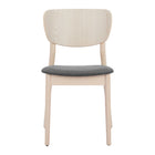 Zuo Kellua Dining Chair - Grey/Natural - Set of 2-Whitewashed rubberwood leg