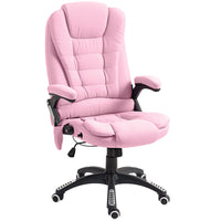 Vinsetto High Back Executive Massage Office Chair with 6-Point Vibration - Pink-6 vibration massage points to relax your body