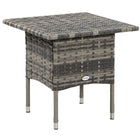 Outsunny 20" Patio Wicker Coffee Table with Plastic Board Underneath the Woven Tabletop - Mixed Grey-Classic design blends seamlessly with your patio, garden, or pool