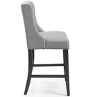 Modway Baron Upholstered Fabric Counter Stool - Light Gray-Solid Rubberwood Legs