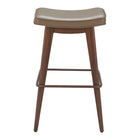 Zuo Divat Barstool - Taupe/Walnut - Set of 2-Plush and durable faux leather fabric