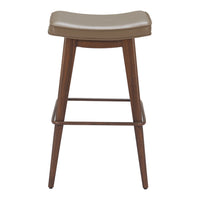 Zuo Divat Barstool - Taupe/Walnut - Set of 2-Plush and durable faux leather fabric