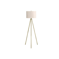 Monarch Specialties 63" H Floor Lamp - Brass Metal / Ivory / Cream Shade-This eye-catching 63"h floor lamp with a contemporary tripod design features a striking brass metal finish, contrasted with an elegant ivory linen drum shade, perfect to illuminate a corner of a room