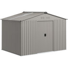 Outsunny 9' x 6' Garden Storage Shed with Foundation Kit-Large inner space for storing tools bicycle, garden tools, lawn care equipment and more
