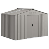 Outsunny 9' x 6' Garden Storage Shed with Foundation Kit-Large inner space for storing tools bicycle, garden tools, lawn care equipment and more
