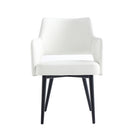 Manhattan Comfort Tremont 22.8" Modern Leatherette Upholstered Dining Arm Chair - White-Modern Dining Arm Chair for Dining Room and Task Use