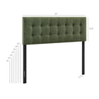 Modway Emily Fabric Upholstered Full Size Headboard - Foliage-Button Tufting