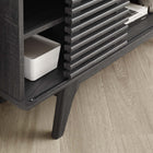 Modway Render 46" Corner TV Stand - Charcoal-Durable Particleboard Construction