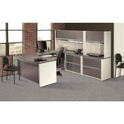 Bestar Connexion Collection 72" Executive Desk, Sandstone & Slate-Accepts Pedestal and Keyboard Shelf " each sold separately