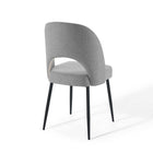 Modway Rouse Upholstered Fabric Dining Side Chair - Black/Light Grey - 2 Pack-Splayed and Tapered Legs