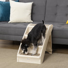 PawHut 4-Level Portable Foldable Dog Stairs - Beige-Stable plastic construction, lightweight and strong 
