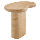 Modway Elowen Indoor/Outdoor Patio Textured Faux Travertine Side Table - Travertine-Modern Kidney Bean Shape