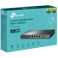 TP-Link TL-SG105PP-M2 5-Port 2.5G Desktop Switch with 4-Port PoE++-5× 10 Mbps/100 Mbps/1 Gbps/2.5 Gbps RJ45 ports