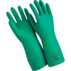 Ansell SAX996 Chemical Resistant Gloves, Nitrile, 22 Mils, 15"L, Green, Size 9, 12 Pack-Length: 15"