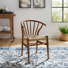 Modway Flourish Spindle Wood Dining Side Chair - Walnut-Solid Hardwood Frame