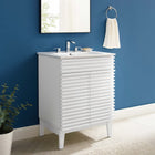 Modway Render 24" Bathroom Vanity - White-Adjustable Storage Shelf