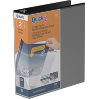 Davis Group QuickFit Round-Ring View Binder - 2" - Black-Customizer/Overlay Binder, Black, 400 holds sheets of paper, for 8.5"x11" size paper