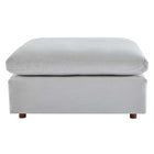 Modway Commix Down Filled Overstuffed Performance Velvet Ottoman - Light Grey-Assembly Required
