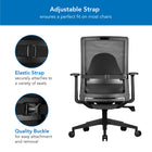 Mount-It! Ergo Collection Memory Foam Curved Back Support - Black-Dimensions: 43 cm x 38.5 cm x 11 cm