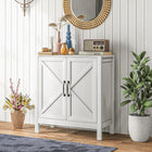 HOMCOM 31.5" L Farmhouse Kitchen Storage Cabinet - White-Assembly is required