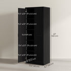 HOMCOM 63" H Pantry Cabinet with Adjustable Shelves - Black-Anti-tipping design on the back adds safety 