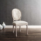 Modway Arise Vintage French Upholstered Fabric Dining Side Chair - Beige - 2 Pack-Polyester Fabric Upholstery