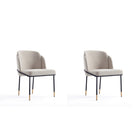 Manhattan Comfort Flor 22.83" Modern Twill Weave Upholstered Dining Chair - Wheat - Set of 2-Modern Dining Chair Perfect for Dining and Home Office Use