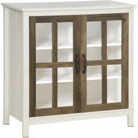 HOMCOM 31.5" L Kitchen Sideboard - White-Tempered glass brings elegance and romance to the interior design of your home