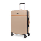 Bugatti Cannes Collection 26.50" Hardside Checked Spinner Luggage - Taupe-Made of lightweight and resistant ABS/PC with Pu trims
