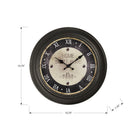 Monarch Specialties Clocks 16" Round Wall Clock - Antique Brown -This indoor, non-ticking clock with a quartz movement only requires only 1 AA battery (battery not included) with no assembly required