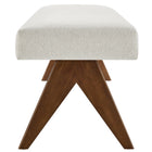 Modway Lyra 63" Fabric Upholstered Bench - Ivory-Assembly Required