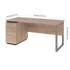 Bestar Aquarius Computer Desk - Rustic Brown & Graphite-1 utility drawer (12. 1"W x 2. 2"H x 15"D)