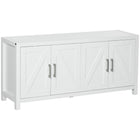 HOMCOM Farmhouse 51.2" L Kitchen Sideboard - White-Farmhouse style cabinet fits well with most styles of home furniture