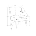 Monarch Specialites Upholstered 33"H Mid-Century Modern Accent Chair With Walnut Solid Wood Legs - Green Fabric-Built with a solid engineered wood frame and walnut solid wood legs, this 33" high upholstered armless chair offers lasting strength and dependable stability for everyday use.