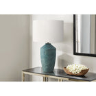 Monarch Specialties 25" H Contemporary Table Lamp - Green Concrete / Ivory / Cream Shade-Easily adjust the lighting with the convenient 3-way switch, compatible with a 3-way bulb up to 100W (not included), allowing you to create the right ambiance to brighten or softly illuminate your space