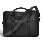 Champs Onyx Leather Slim Briefcase - Black-Inner keychain