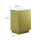 Modway Quantum 24" Bathroom Vanity - White/Gold-8" Centerset Holes