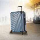 Lucas 3-Piece Durable Expandable Hardside Luggage Set with Spinner Wheels - Blue-Adjustable Packing Panel Includes full length zippered mesh pocket for additional storage.