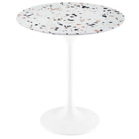 Modway Lippa 20" Round Terrazzo Side Table - White Terrazzo-Modern Side Table