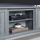 Manhattan Comfort Franklin 60" Traditional TV Stand - Grey-Includes 2 Soft Close Doors with 2 Concealed Cubby Spaces and 2 Center Open Shelves