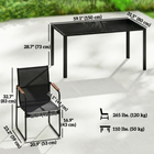 Outsunny 7 Pieces Outdoor Dining Set - Patio Table and Chairs for 6 - Black-90-degree adjustable canopy offers varied sun protection
