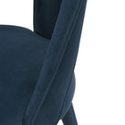 Manhattan Comfort Neda 20.87" Modern Velvet Upholstered Dining Chair - Midnight Blue-Classic "T" Back Design for Style and Breathability