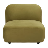 Zuo Biak Middle Chair - Green-Soft and smooth velvet fabric